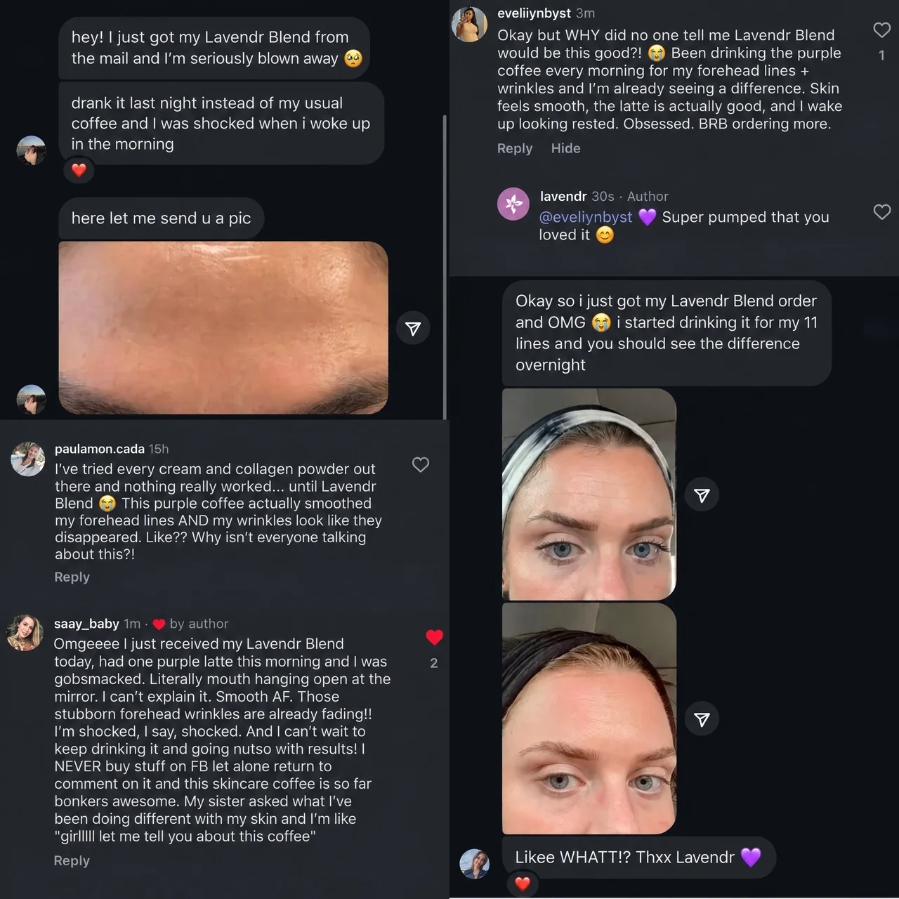 Customer messages and photos about Lavendr Blend